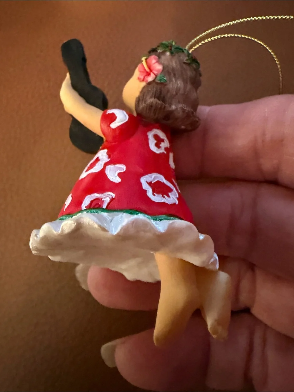 Island Heritage Hawaiian Ornament Girl Red Dress